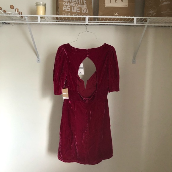 NWT Forever 21 Velvety Peasant Cottagecore Dress - Picture 2 of 4